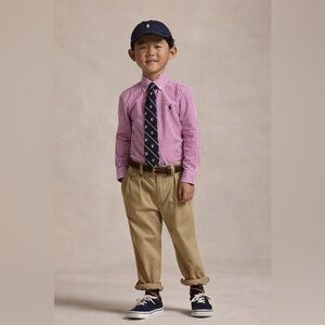 Ralph Lauren Raspberry Striped Cotton Poplin Shirt, 4T, MSRP $55